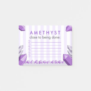Post-it® Liste de tâches drôle en cristal d'améthyste