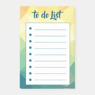Post-it® Liste de tâches géométrique jaune vert