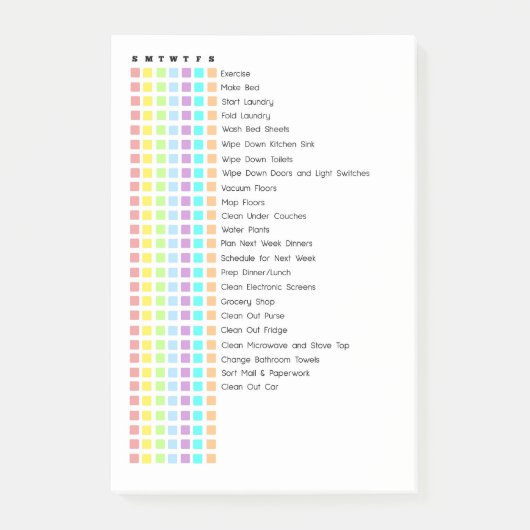 Post-it® Liste de tâches hebdomadaires (Devant)