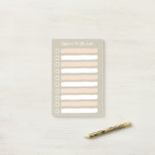 Post-it® Liste De Tâches Liées Avec Nom Sticky (Sur un bureau)