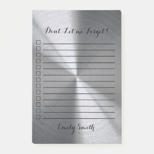 Post-it® Liste de tâches personnalisée argent métallisé lig