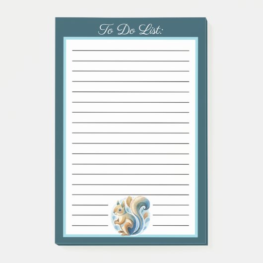Post-it® Liste de tâches personnalisée Écureuil Bleu  (Devant)