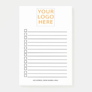 Post-it® Liste de vérification personnalisée du logo de l