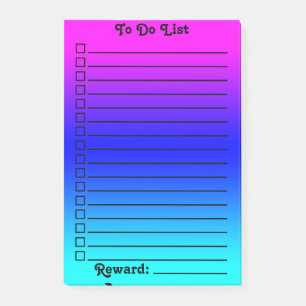 Post-it® Liste Dégradé à faire   Rose to bleu to turquoise