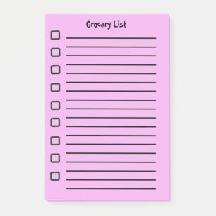 Post-it® Liste d'épicerie Notes à collants rose 2e édition