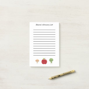 Post-it® Liste d'épicerie personnalisée avec légumes et pom