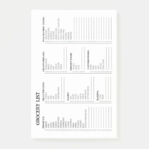 Post-it® Liste d'épicerie Post-It Notes