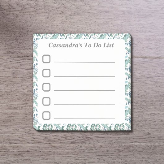 Post-it® Liste des activités Bleu Vert feuillage Sticky