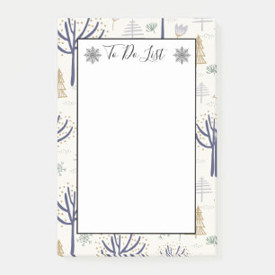 Post-it® Liste des arbres de Noël en argent d'or