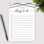 Post-it® Liste des choses à faire du script de relaxation n<br><div class="desc">Élégant et moderne To Do List Post-it® Notes avec les mots "choses à faire" dans un script de décontracter noir et des lignes de chevauchement gris foncé avec des cases à cocher et des lignes en noir contre un arrière - plan blanc. Aussi disponible en bleu, rose et menthe que...</div>