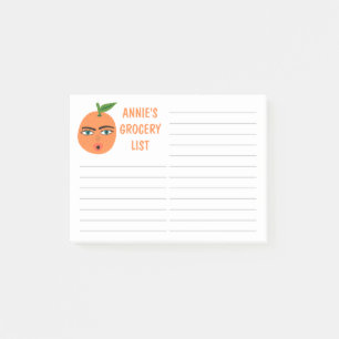 Post-it® Liste des magasins d'épicerie Orange Weird