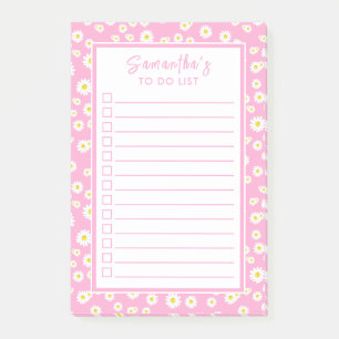 Post-it® Liste des marguerites de printemps rose Boho