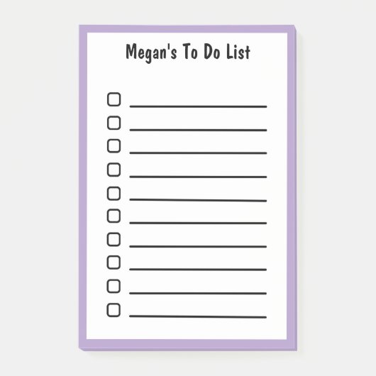 Post-it® Liste des notes collantes violettes (Devant)