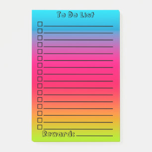 Post-it® Liste des tâches de dégradé Bleu à rose à ve