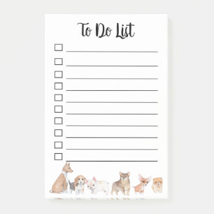 Post-it® Liste des tâches pour le thème du chien