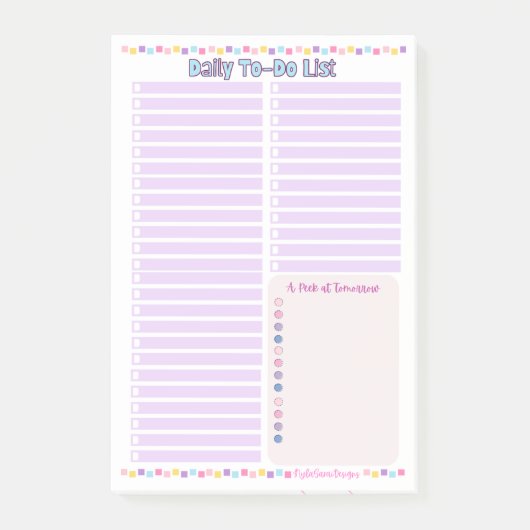 Post-it® Liste des tâches quotidiennes (Devant)