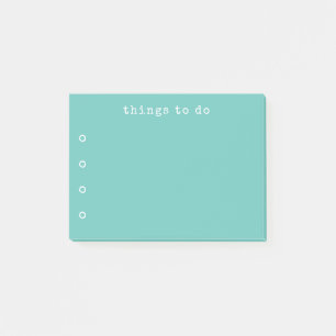 Post-it® Liste des tâches Turquoises et blanches de typogra