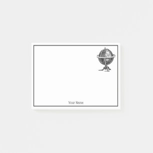 Post-it® Lithographie du monde vintage dessin BW