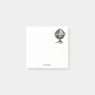 Post-it® Lithographie du monde vintage dessin BW