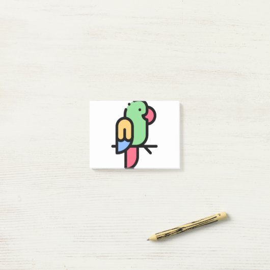Post-it® Little Parrot (Sur un bureau)