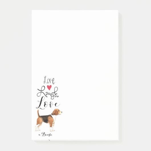 Post-it® Live Laugh Love a Beagle Post-it Notes (Devant)