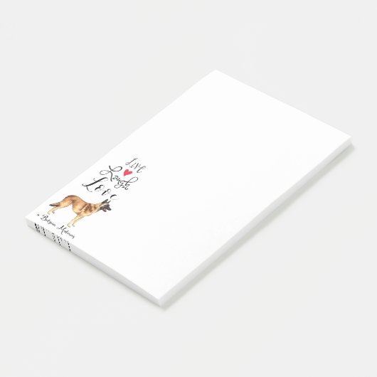 Post-it® Live Laugh Love a Belgian Malinois Post-it Notes (Incliné)