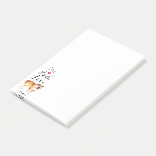 Post-it® Live Laugh Love a Bulldog Post-it Notes (Incliné)