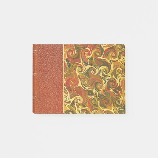 Post-it® Livre antique élégant, motif fleuri de remous (Devant)