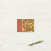 Post-it® Livre antique élégant, motif fleuri de remous (Sur un bureau)