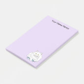 Post-it® Livre blanc Chat violet drôle (Incliné)