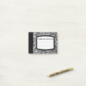 Post-it® Livre de composition personnalisé Noir/Blanc École (Sur un bureau)