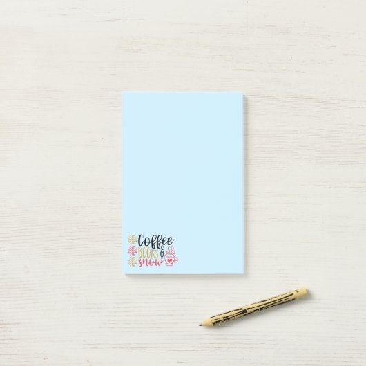 Post-it® Livres à café neige (Sur un bureau)