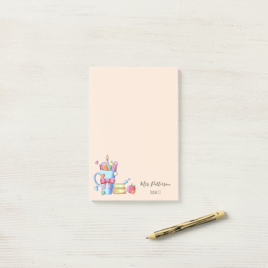 Post-it® Livres Apple and Hearts Notes de l'enseignant (Sur un bureau)