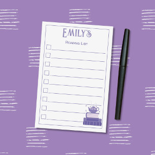 Post-it® Livres violets et liste de lecture de théière Note
