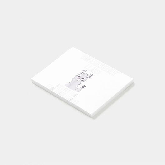 Post-it® Llama Ain n'a pas le temps (Incliné)