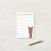 Post-it® Llama Alpaca mignonne et colorée (Sur un bureau)