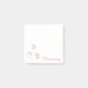 Post-it® Llama Cute Personnalisée Avec Lanterne & Fleurs