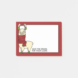 Post-it® Llama d'hiver Dans les bouffées d'oreilles et le