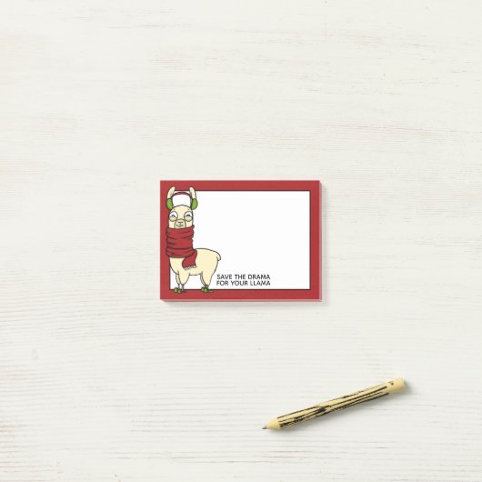 Post-it® Llama d'hiver | Dans les bouffées d'oreilles et le (Sur un bureau)