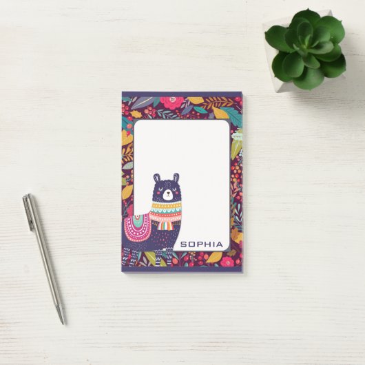 Post-it® Llama florale mignonne (Bureau)