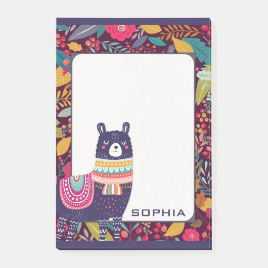 Post-it® Llama florale mignonne (Devant)