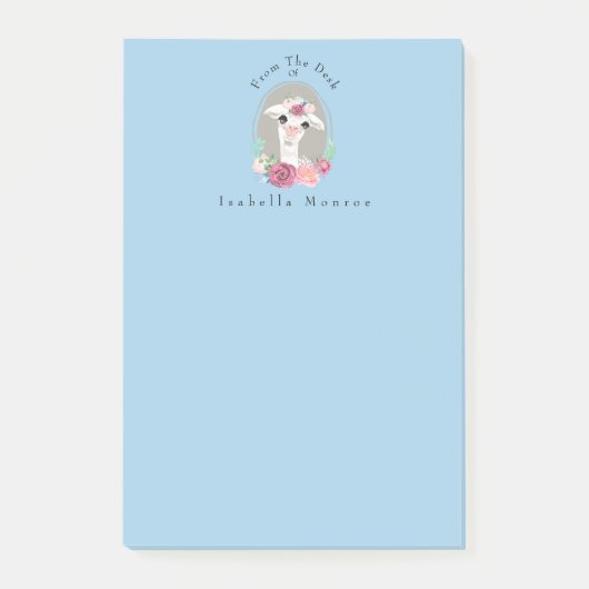 Post-it® Llama Lady Douce Avec Rose (Devant)