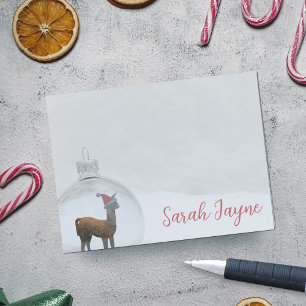 Post-it® Llama neige d'hiver Noël amusant Personnalisé