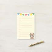 Post-it® Llama & rubans multicolores sur ivoire (Sur un bureau)
