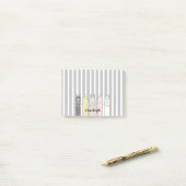Post-it® Llamas colorés rétro personnalisés mignons (Sur un bureau)