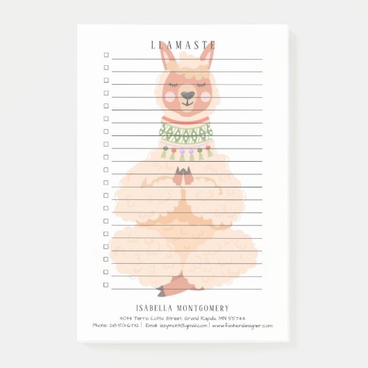 Post-it® Llamaste | Funny Llama Personnalisé (Devant)