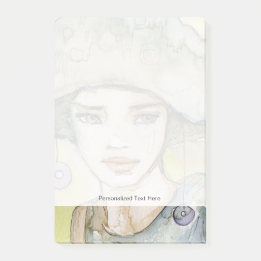 Post-it® llustration d'une belle, sensible fille (Devant)