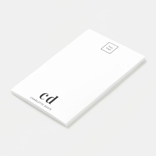 Post-it® Logo blanc monogram business (Incliné)
