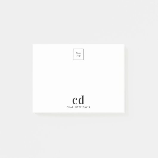 Post-it® Logo blanc monogram business (Devant)