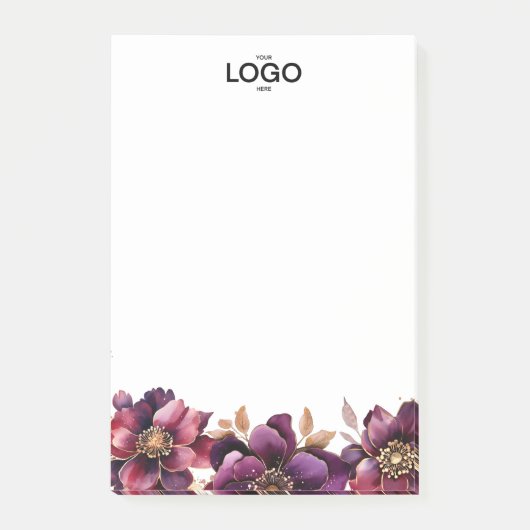 Post-it® Logo classique élégant violet doré (Devant)